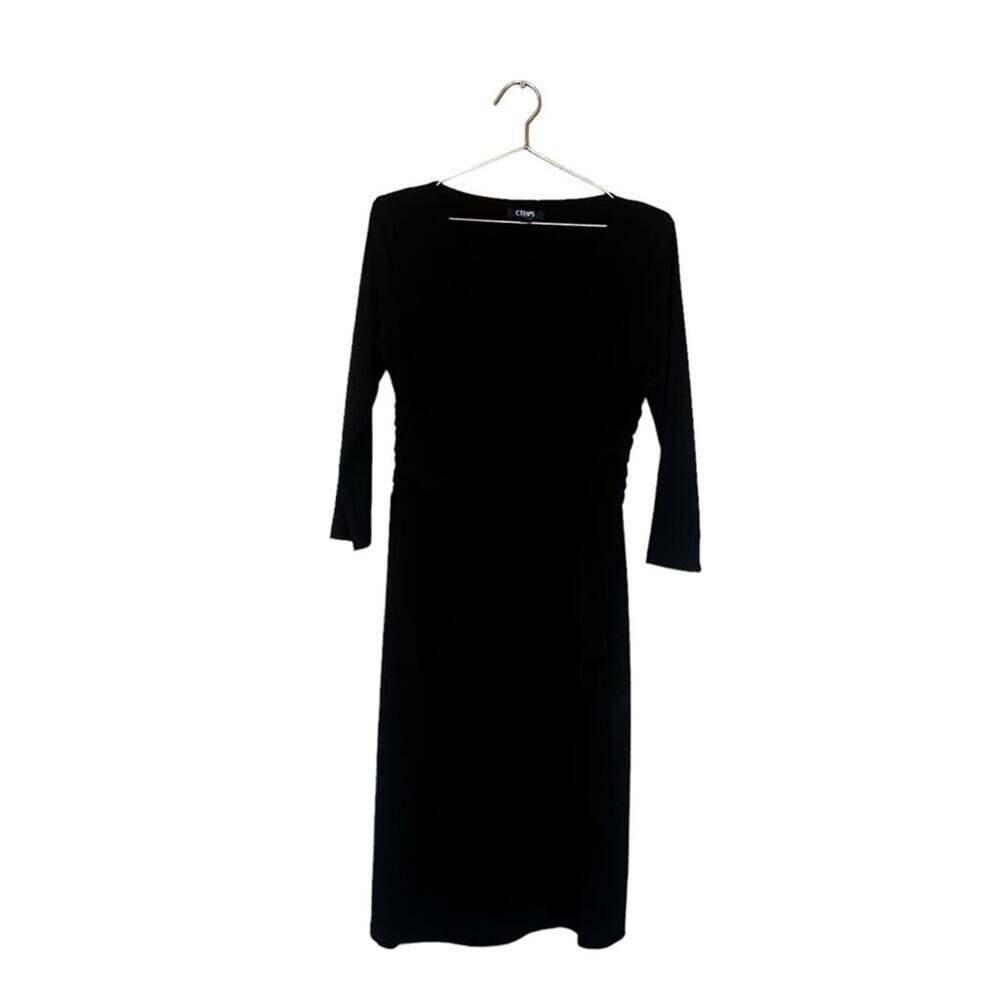 Chaps Black Draped Dress - Size Medium - New with Tags